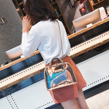 NEON Min Min |Transparent Clear Shoulder PVC Jelly Small Shell Laser Holographic